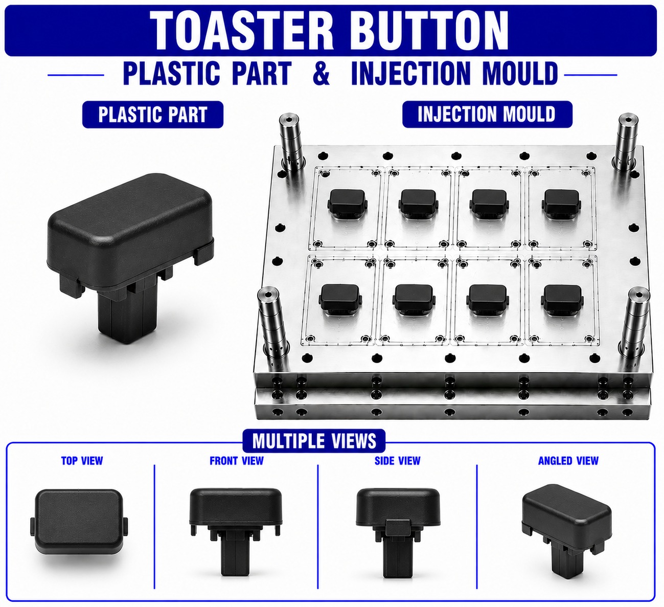 Toaster Plastic Button Mould and Moulding Services